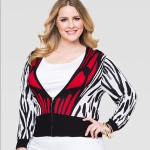 Tribal Twist Cropped Zip Cardigan